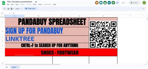 pandabuy reps sheet